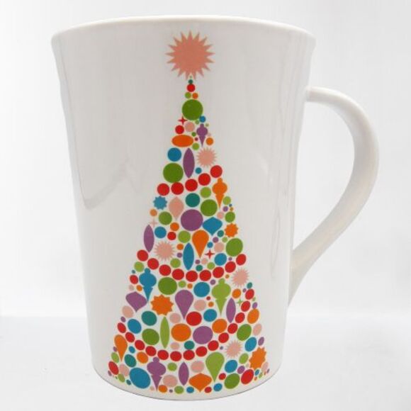 Bright Tree Christmas Coffee Mug Tall Latte Signature Housewares Room Creative - Picture 2 of 10